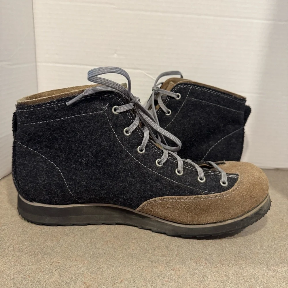 Woolrich Men’s Eagle Lace Up Brown-Black Wool And Suede Hiking Boots Size 11.5